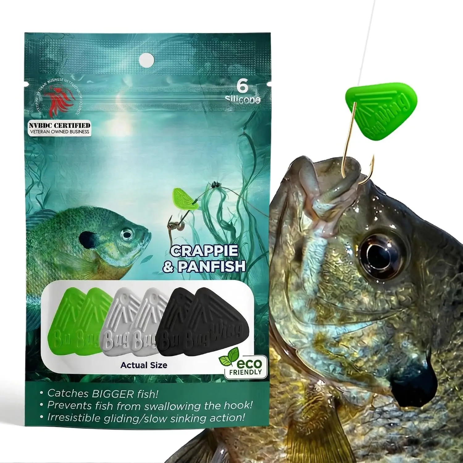 Panfish Lures 6PK | Prevents Swallo The Hook | Easy Unhooking | Attracts Crappie, Sunfish, Bluegill, & Other Small Mouth Fish