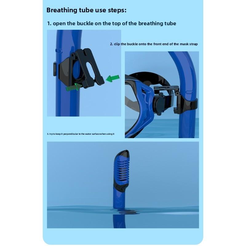 Diving Goggles Snorkeling Full Dry Snorkel Set Large Frame Swimming Goggles Liquid Silicone Swimming Equipment Diving Goggles  stealth snorkel