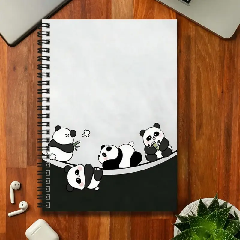 A cute panda-themed spiral notebook with an adorable cover adds fun to work and study. The pages are practical and can be used for journaling, daily planning, and note-taking. Whether it's for a graduation ceremony, a birthday, or for personal use to reco