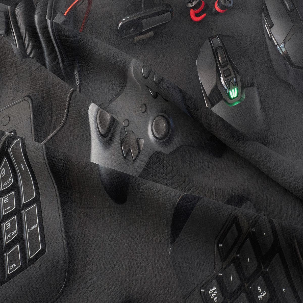 Game Controller Pattern Bedding Set, 1 Count Comforter & 1/2 Counts Pillowcases without Filler, Soft Comfortable Bedding Set for Home Bedroom