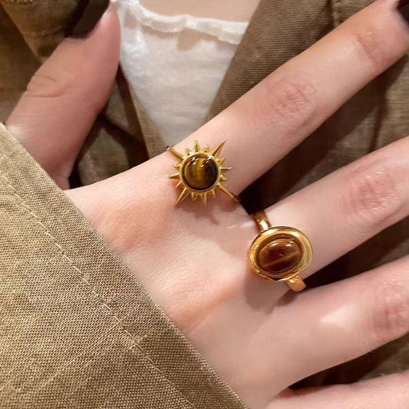 Tiger's Eye Alloy Ring