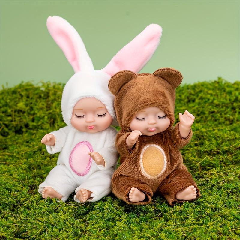 Girls' Cartoon Realistic Newborn Doll Set - 4.3in Mini Dolls, 6 Fairy Tale Princess Figures, Premium Gift Packaging, Pretend-Role Play Toy for Children