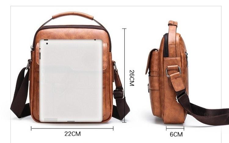 Men's Crossbody Bag, Portable Shoulder, Handheld, Casual Business, Holiday Gift, Large Capacity, Multi-compartment, with Handle and Adjustable Shoulder Strap