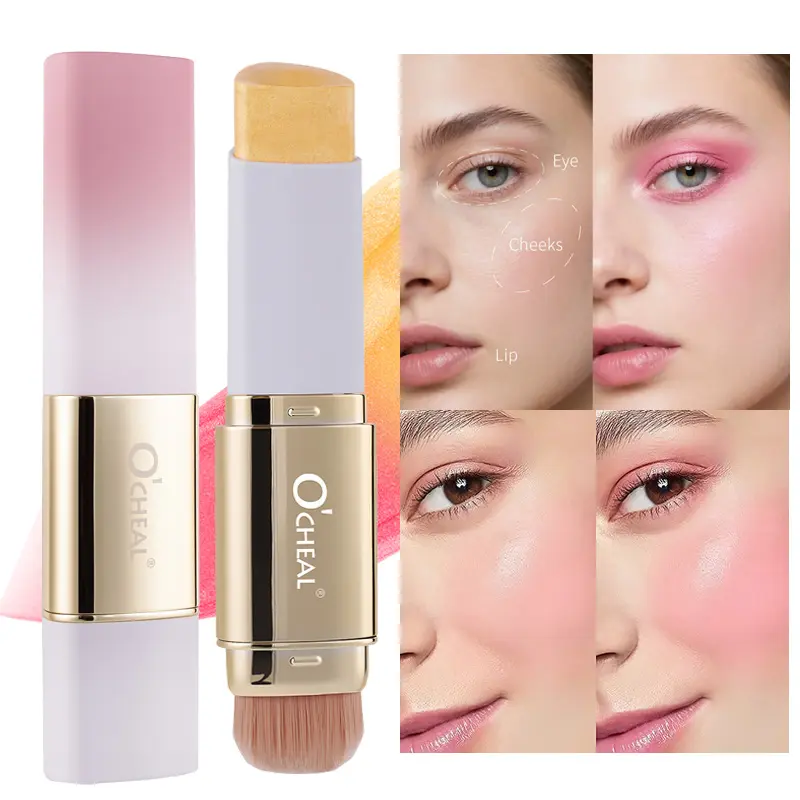 2-in-1 powder blusher stick Long lasting makeup Easy to apply to lips and cheeks Multi purpose powder blusher stick