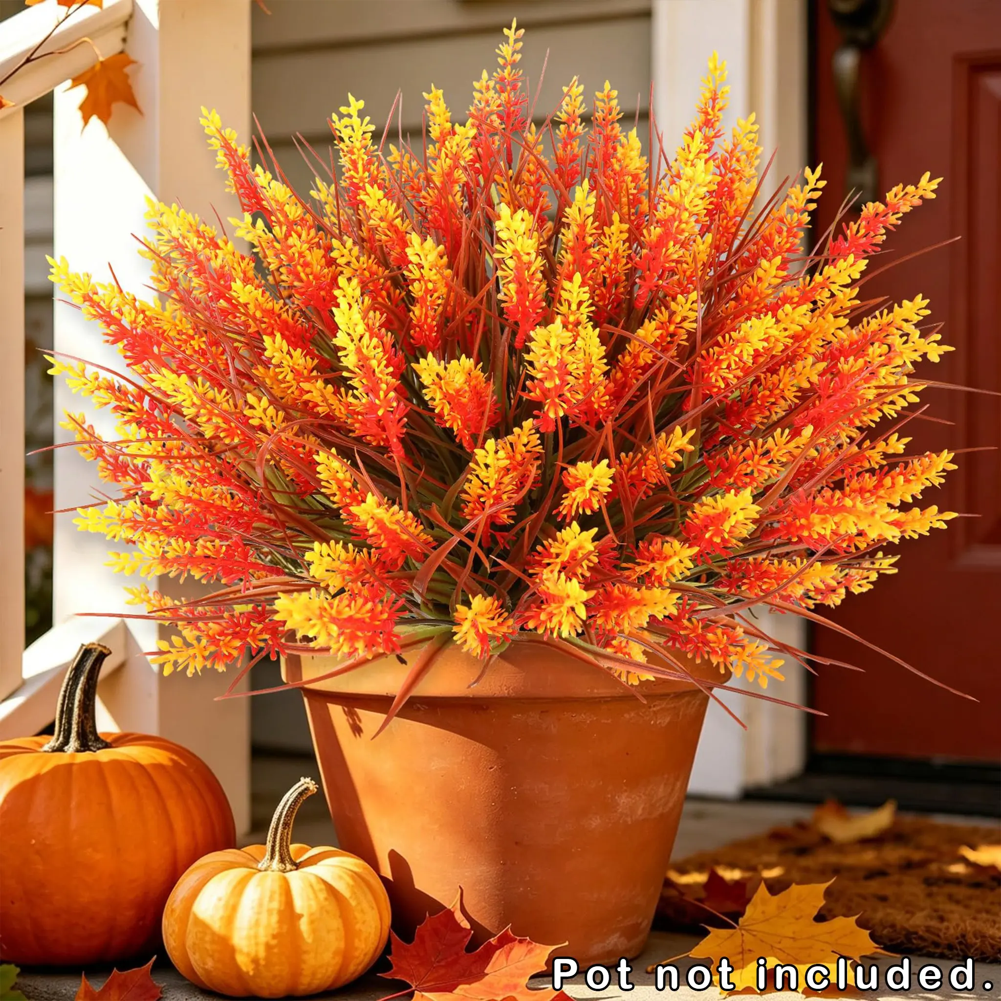 36 Bundles Artificial Fall Flowers for Decoration, Faux Autumn Plants for Outdoor Patio Yard Porch Farmhouse & Indoor Home Decor, Decorative Flower Arrangement, Artificial Flower Decorations