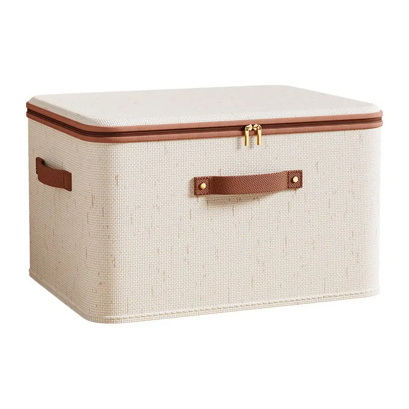 Portable Foldable Storage Box, 1 Count Dust-proof Clothes Storage Box, Space Saving Home Storage Box for Bedding, Fabric & Other Items, Organiser