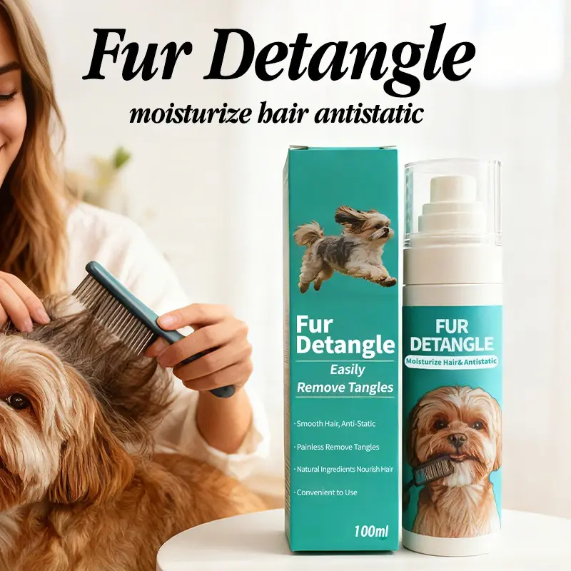Pet Detangling Spray for Cats and Dogs, Anti-Static Hair Comb, Deep Nourishment, Fluffy Shiny Coat Essence, Pet Care Essential