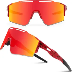Cycling Sunglasses  Men Women with 3 Interchangeable Lenses, Polarized Sports Sunglasses, Baseball Sunglasses