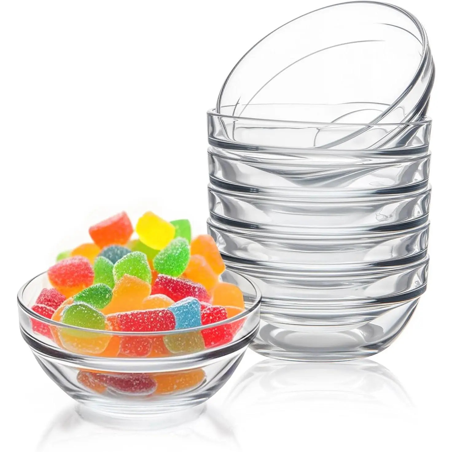 3.5in 4oz Small Glass Bowls, Mini Glass Containers, Ramekins, Prep, Pinch Bowl, Stackable Condiment Containers, for Prep, Dips, Nuts, Snacks, Candy Meal Prep Bowls, Dessert Bowls