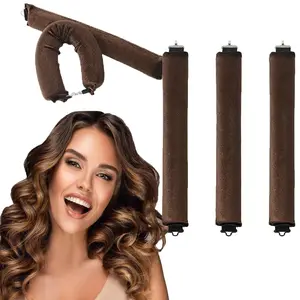 Summerwins 4-in-1 Heatless Hair Curlers Styling Kit, Overnight Velvet Curling Rod with Silk Scarf, No Heat Hair Roller to Sleep in for Long Medium Hair, Use with Shaping Spray for Big Bouncy Waves