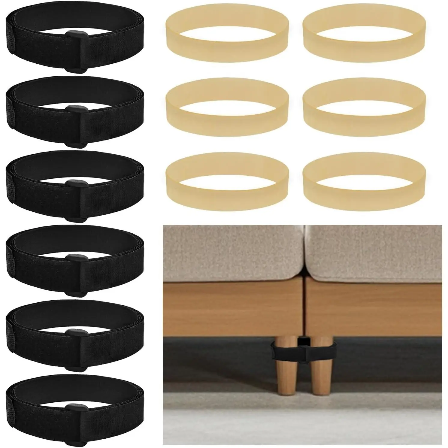 6 Pack Sectional Couch Connectors Quick Install Tool-Free Keep Sliding Sectional Sofa Stay in Place