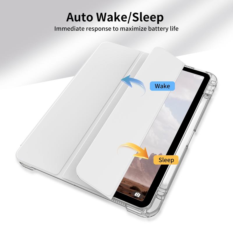 KENKE Transparent Tablet Case with Pen Holder, 1 Count Detachable Tablet Protective Cover, Smart Tablet Protector for iPad