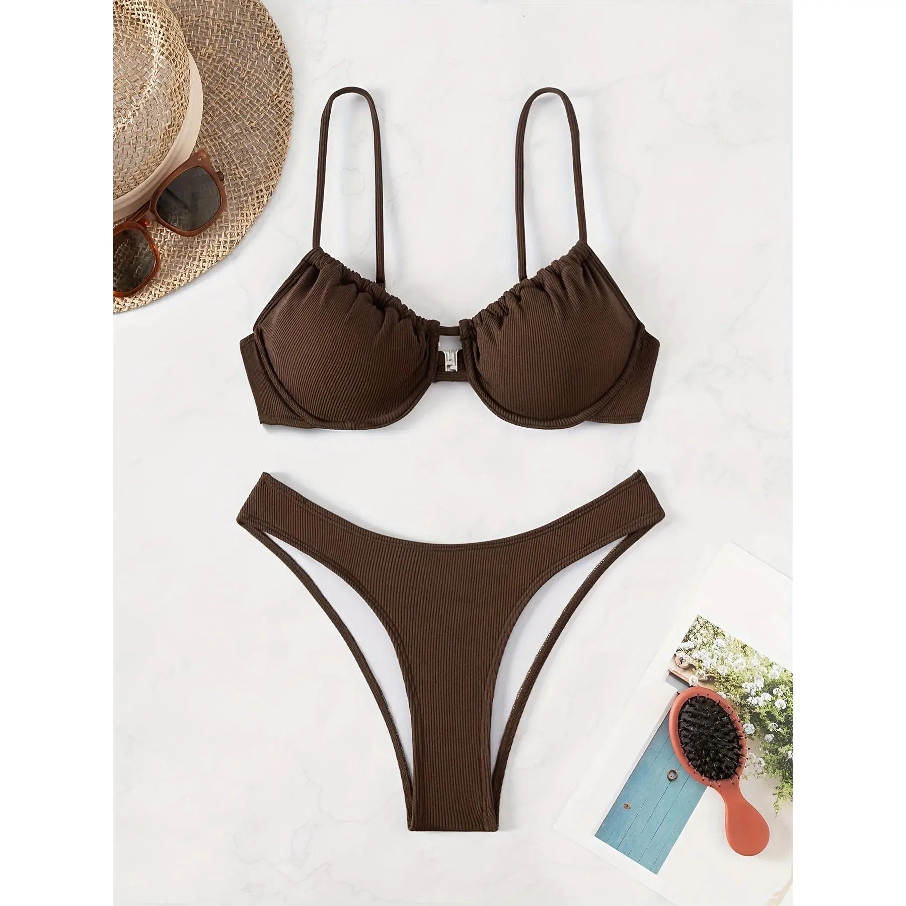 ZTVitality Sexy Solid Underwire Bikinis 2025 New Arrival Two- Piece Push Up Swimsuit Women's Swimwear Summer Beachwear Biquini