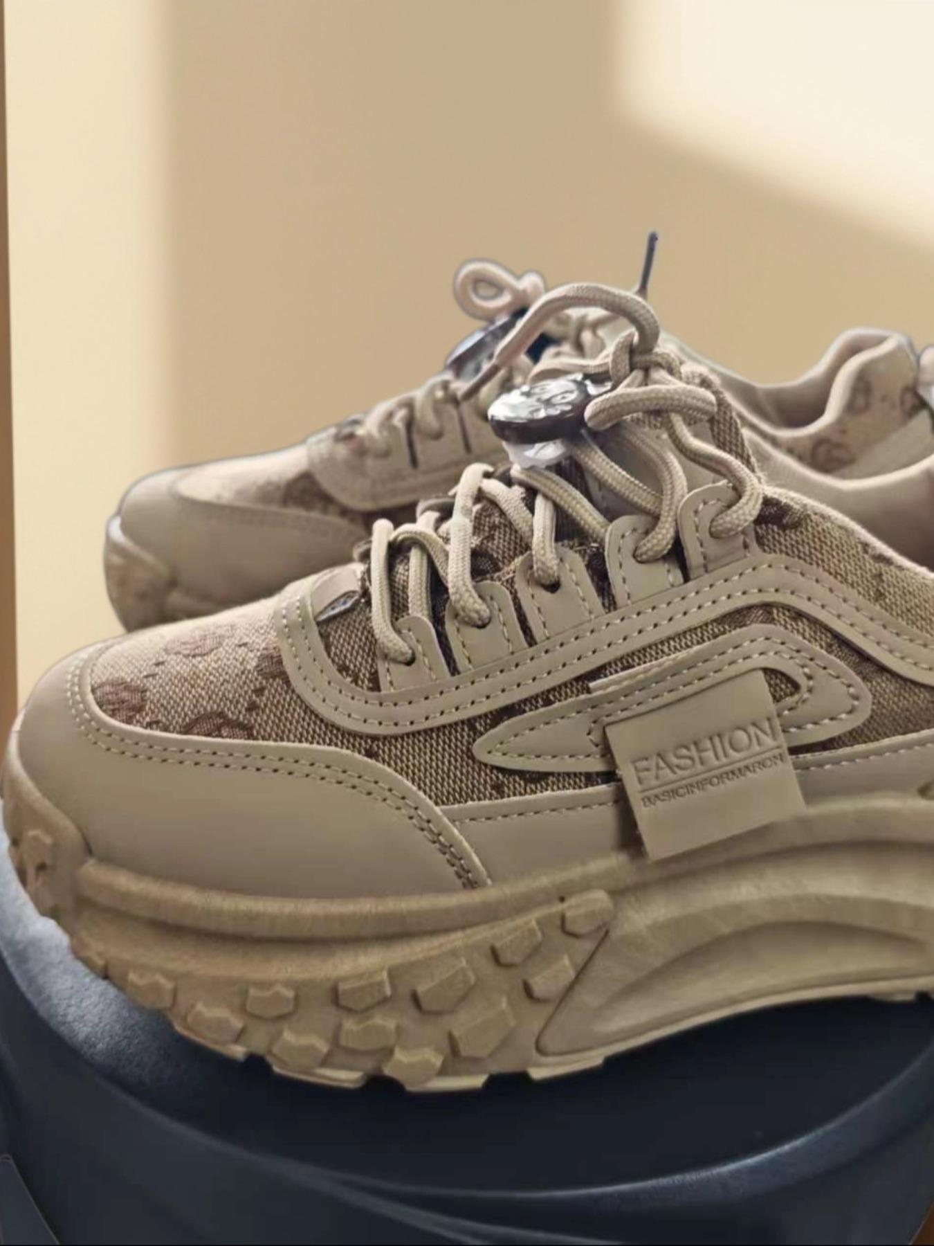 Women's Fashionable Lace Up Front Platform Low Top Sneakers, Trendy Fashion Sneaker, Casual Comfortable Sports Shoes for Daily Wear, Perfect for Students and Outdoor Sports, Fashion Walking Sneakers