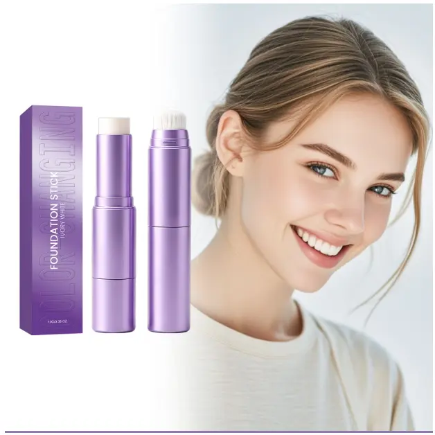 2-in-1 Color-changing Foundation Stick - Moisturizing, Lightweight Base Makeup for Flawless Commuting Looks