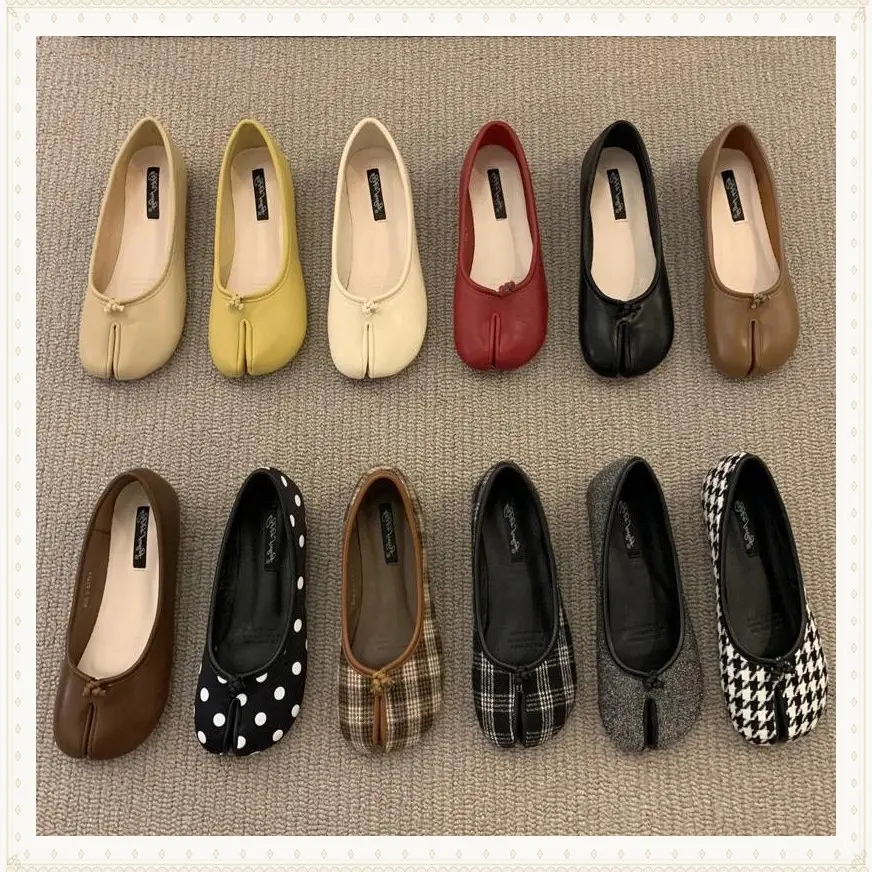 DesignerSplit-ToeLoafersforWomen-RetroTabiMoccasinInspiredFlatShoes|SoftComfortableCasualFashionSneakers