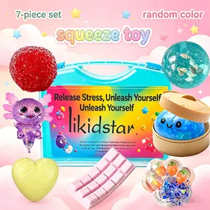 7-piece random color squeeze toy set, 7 different squeeze toys to relieve your stress, party gift stress and anxiety relief kit, classroom prizes, ideal gifts for children and adults#SqueezeToySet