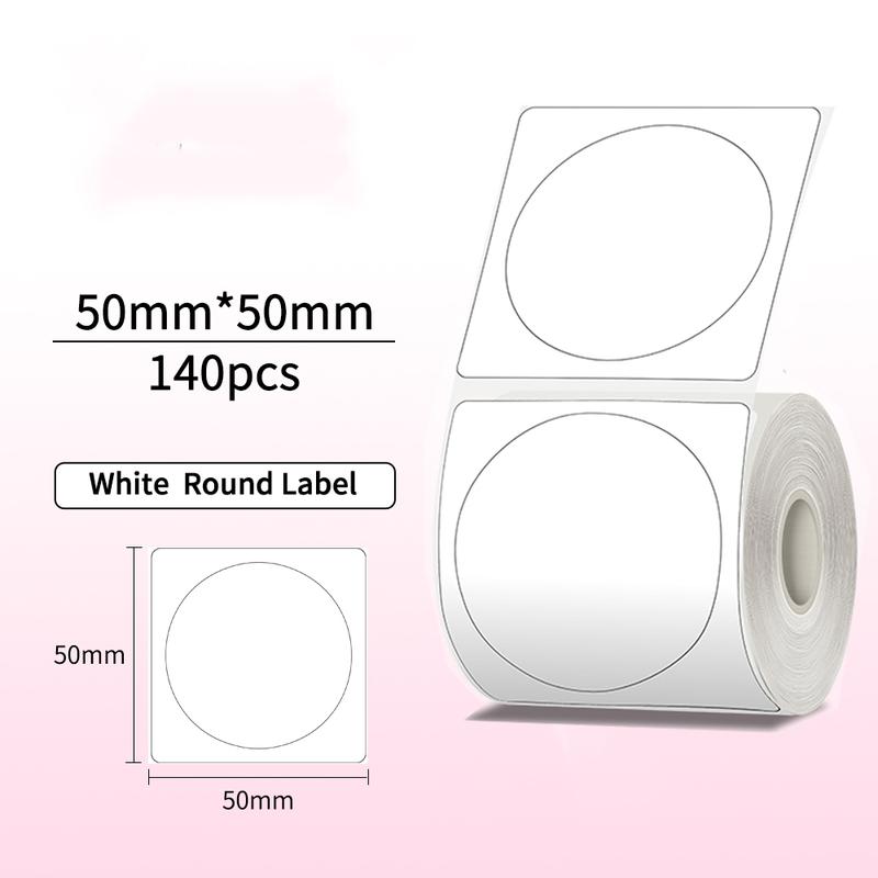 50x50mm Round Adhesive Labels, Direct Thermal Labels, 150 Roll for Phomemo M110 M200 M220 M120 M221, Durable Thermal Paper Stickers