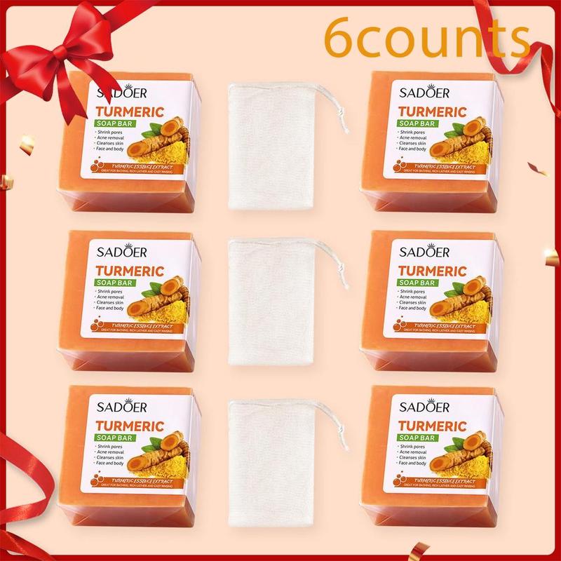 Handmade Turmeric Soap, Natural & Organic Handmade Comfort Soap for Body & Face, Exfoliating & Nourishing Soap for Daily Use, Natural Turmeric Bar Soap, Gift