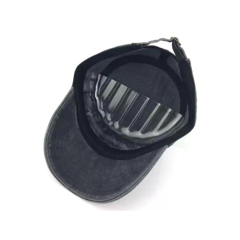 Men's Cotton Solid Retro Flat Top Army Snapback Cap - 1-Size Adjustable Mens Hats, Outdoor Wear, Sun Protective Streetwear Outdoor Accessory
