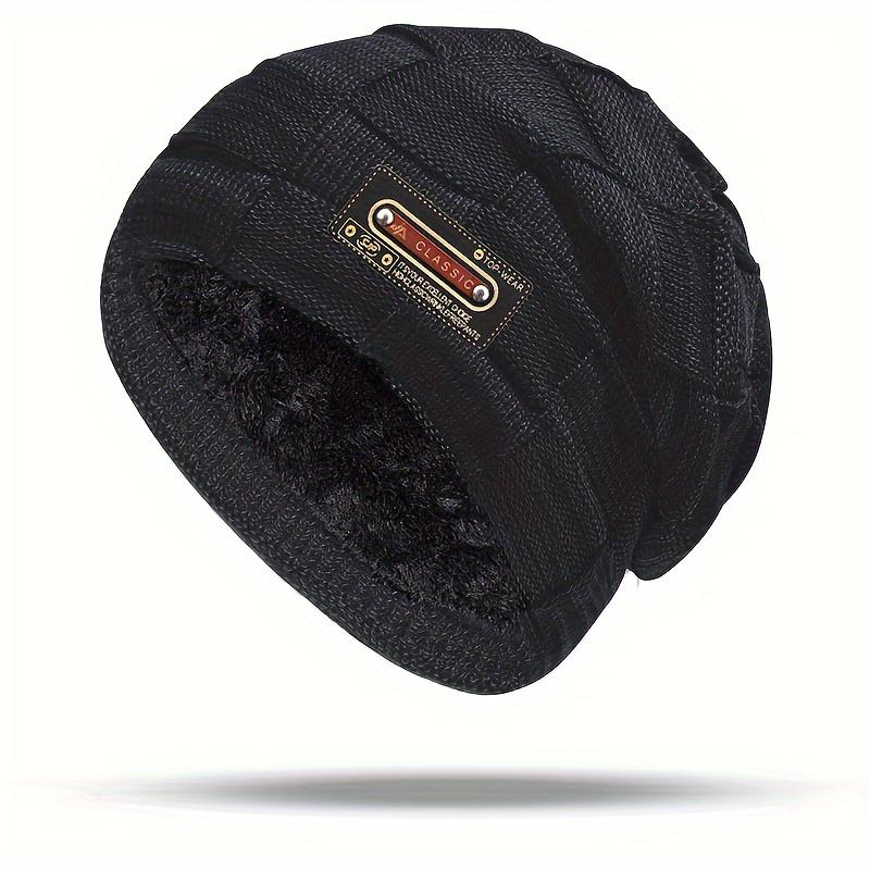 Men's Knitted Wool Hat, Fleece Lined, Winter Warm Outdoor Hat, Textile Blend ≥80%, Handwoven Fabric, Hand Washable