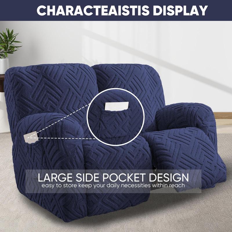 Lavishcover Recliner Loveseat Chair Cover 6pc Set Stretch Sofa Slipcover Nonslip Elastic Furniture Protector for Living Room Home Decor