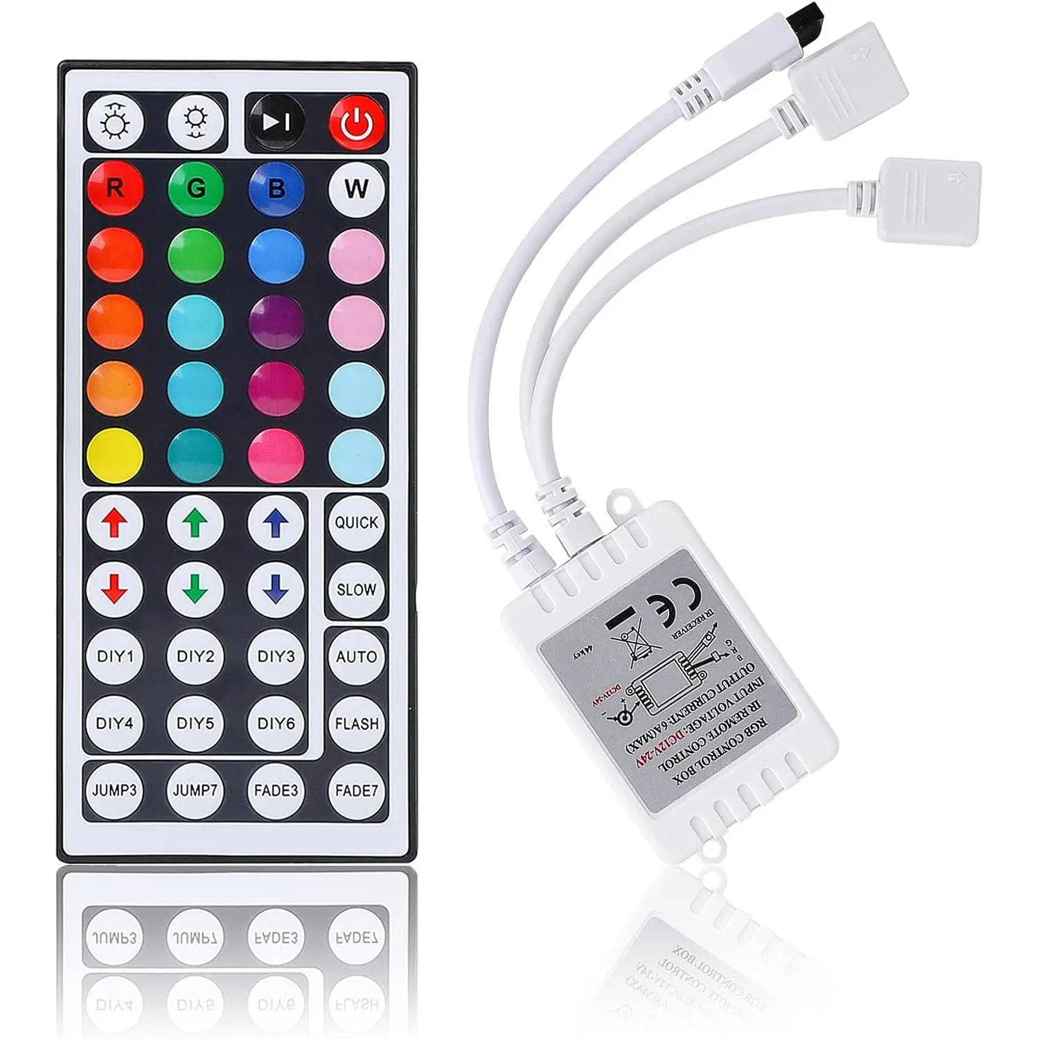 RGB LED Controller 2-Port 4Pin  Output with 44  IR LED Light Remote Control DC12V-24V for 5050 3528 RGB Strip Lights