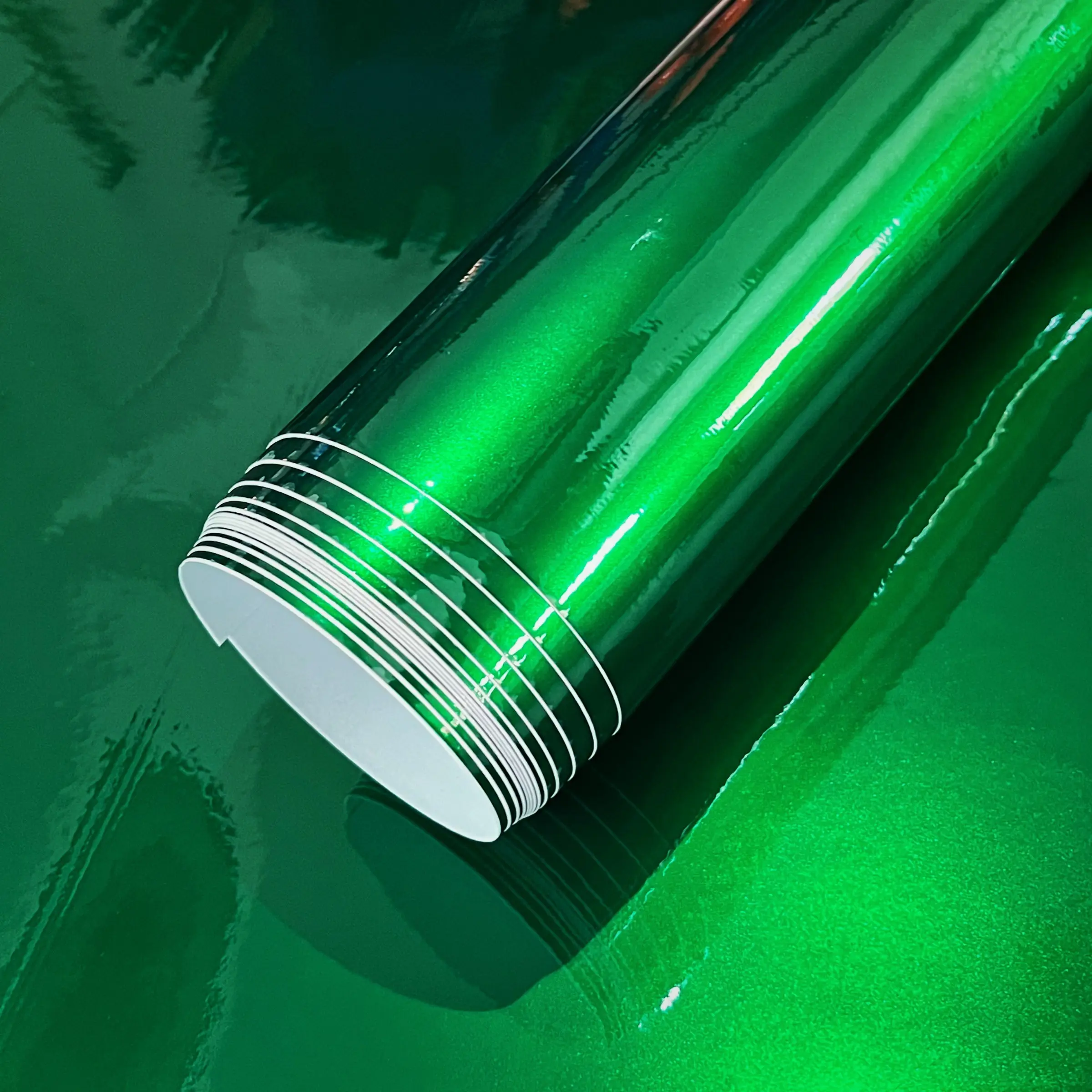 Ultra Glossy Amber Green Glitter Metallic Vinyl Wrap Film Roll With Air Release Self Adhesive Car Motorcycle DIY Decal Sticker