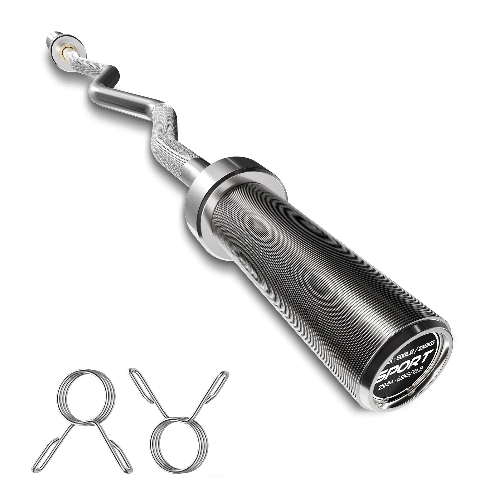 700LB Heavy-Duty EZ Curl Bar 47 Inch – 2-Inch Olympic Weightlifting Bar for Biceps, Triceps & Arm Waves, Knurled Multi-Angle Grip with 2 Spring Collars for Home Gym Strength Training, Workout Bar, Curling Bar