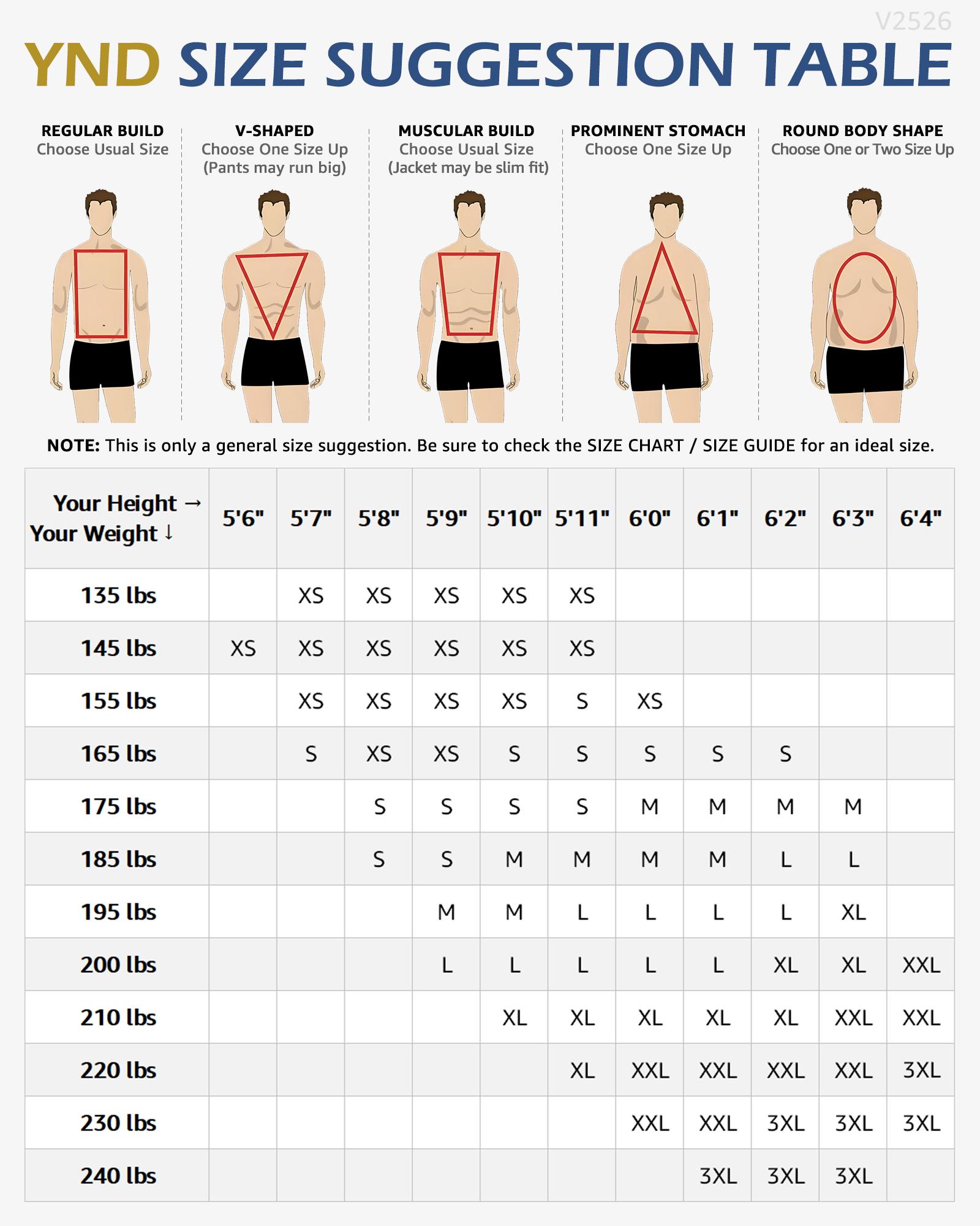 YND Men's Slim Fit 3 Pieces Suit, One Button Solid Jacket Pants Set with Tie for Wedding Party Business Prom