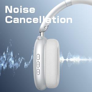 Wireless Headphones Over Ear, Bluetooth 5.4 Headsets, Hi-Fi Stereo, ANC Noise Cancelling, Built-in Microphone, 30 Hours Playtime, 3.5mm Jack, Lightweight for Phones, Computers, Games(Silver)