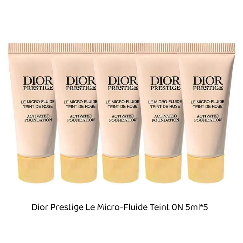 Dior Prestige Le Micro-Fluide Teint 0N 5ml×5, Radiant Hydrating Foundation Travel Size