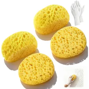 Drywall Texture Repair Kit, 4 Knockdown Texture SpongesandGloves, for DIY Wall & Ceiling Patch, Matching Orange Peel & Splatter Texture