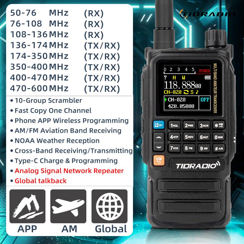 New TIDRADIO H3 Plus Beta Version Global Walkie Talkie Repeater Bluetooth Answerphone Air Band Long Range Radio