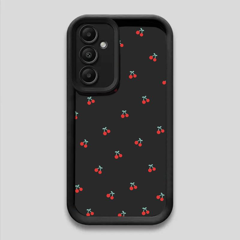 Phone Case with Small Cherry Pattern, TPU Shockproof Full Protection Case, Suitable for Samsung S21/22/23/24/25/NOTE20 PLUS ULTRA FE A13/14/15/16/17/33/34/35/36/52/53/54, Ideal Gift for Friends and Family, T15