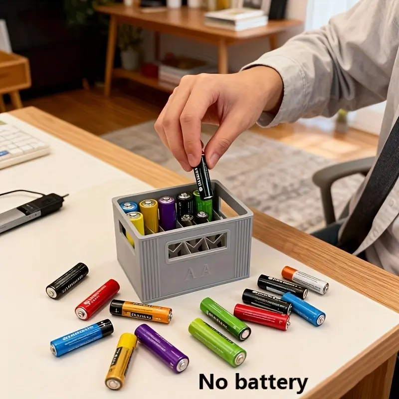 Aaa Battery Storage Box, Large Capacity, 30/20 Slots, Durable Plastic Organizer, Stackable Design, Decorative Battery Holder, No Batteries Included