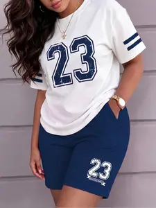 American Vintage 23 Number Sport Two-Piece Set, Soft Comfortable Fabric, Perfect for Fitness and Daily Wear
