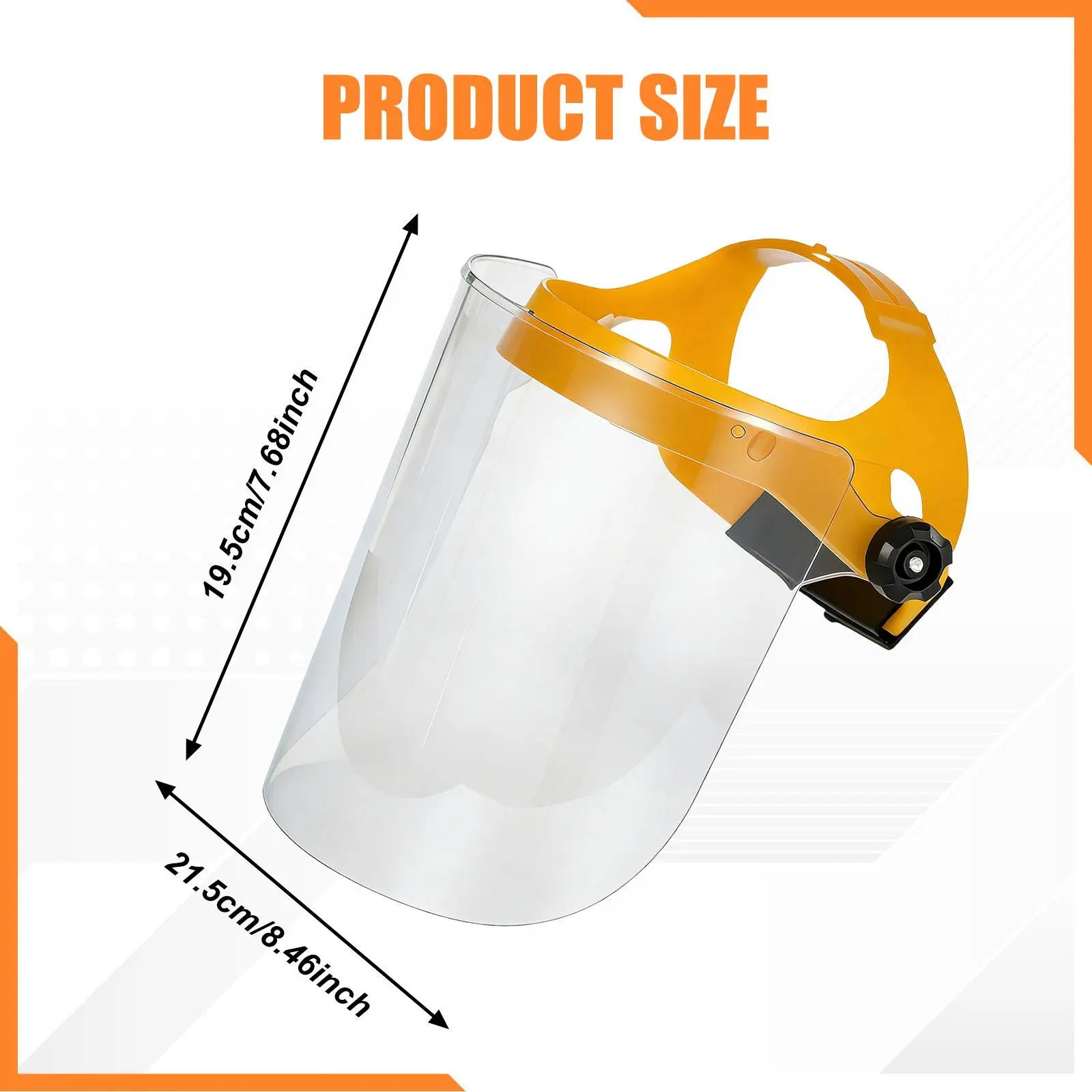 Face Shield Mask Full Face Guard Impact Resistant Visor Clear Protective Gear Work Safety Gear Multipurpose for Industrial Cutting Grinding