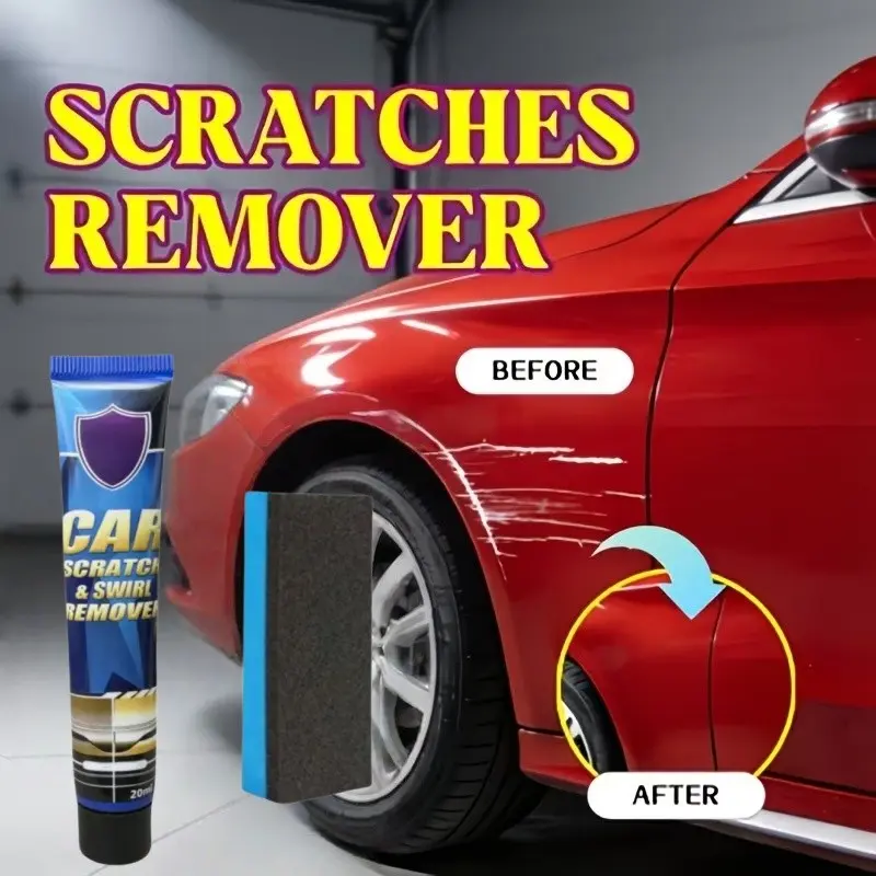 Car Scratch Repair Kit with Sponge Block, Quick Fix for Car Paint Scratches and Imperfections, Universal Polish for Various Body Colors