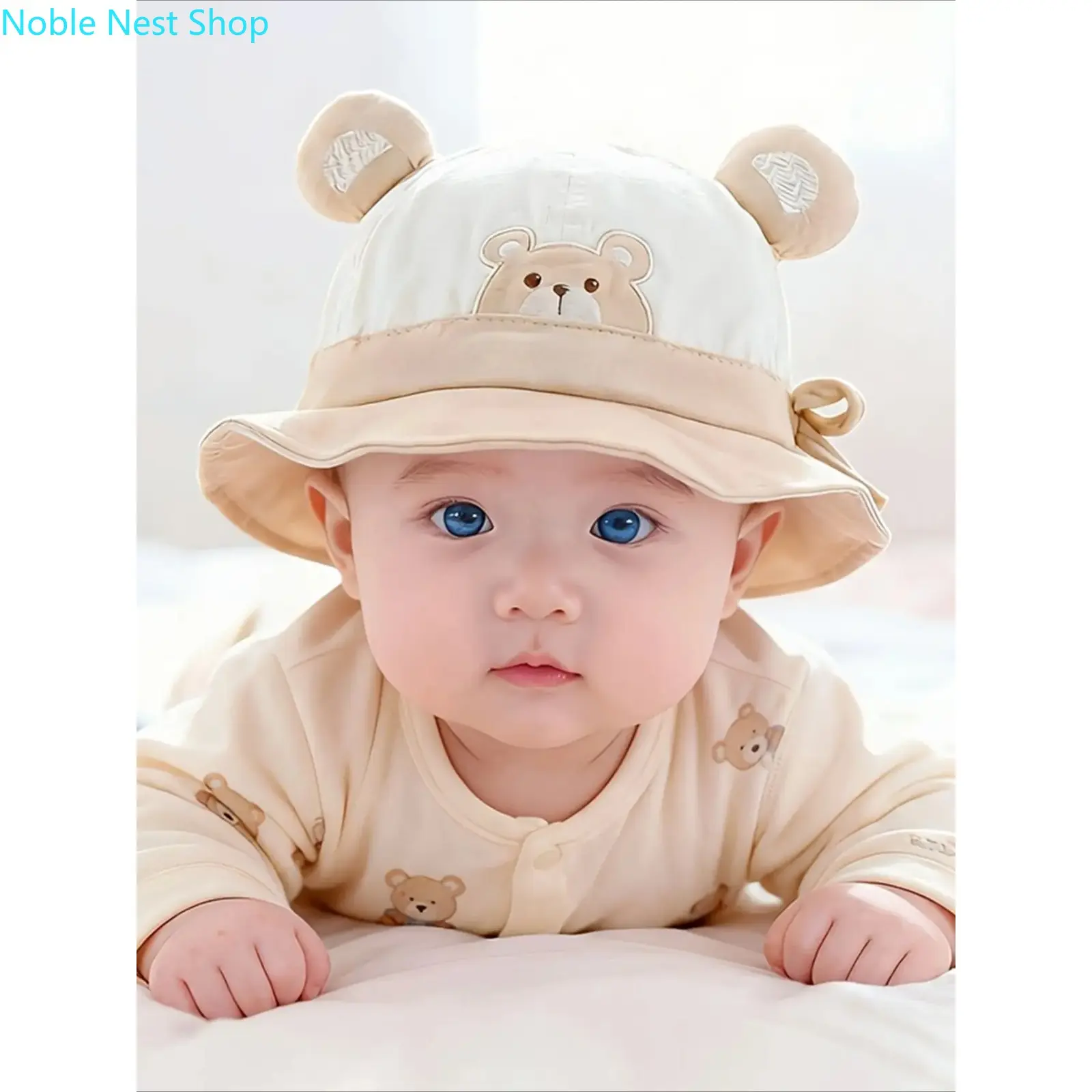 Baby Bunny Ear Embroidered Bucket Fisherman Hat Unisex, Cartoon Sun Cap for 8–24 Months Toddlers, Spring Autumn Cute Headwear for Daily Outdoor & New Year Gifting