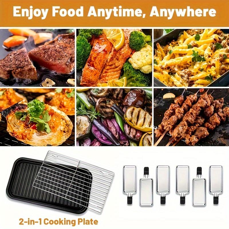 Indoor electric grill, smoke-free, kitchen indoor grill with non-stick cooking removable plates, removable Multifunction
