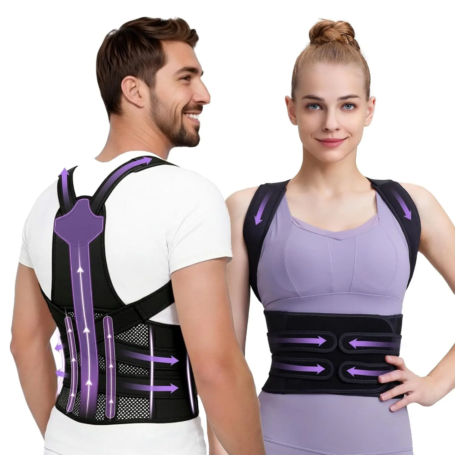 Posture Corrector for Women and Men Adjustable Back Support Brace for Office Home Daily Wear Breathable Shoulder Straightener for Upper Lower Back Pain Relief Under Clothes Hunchback Correction