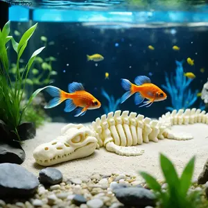2026 Viral 3D Printed Movable-Joint Skeleton Mosasaurus Model, Prehistoric Dinosaur Figurine, Aquarium Decor Desktop Toy for Kids