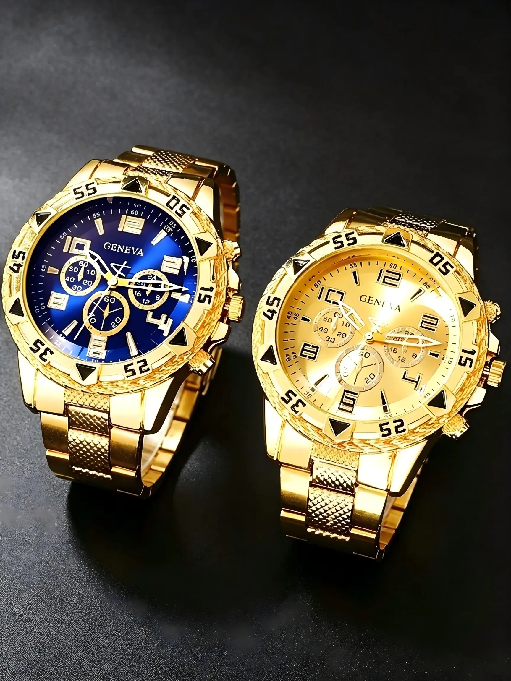 Men's Business Quartz Watch, Wristwatch, Business Fashion Watches, Analog Watches, Fashionable Watches, Quartz Wristwatches, 2pcs Men's Fashion Round Watch Set for Daily Wear, Parties, Special Occasions, Stylish Watch Set