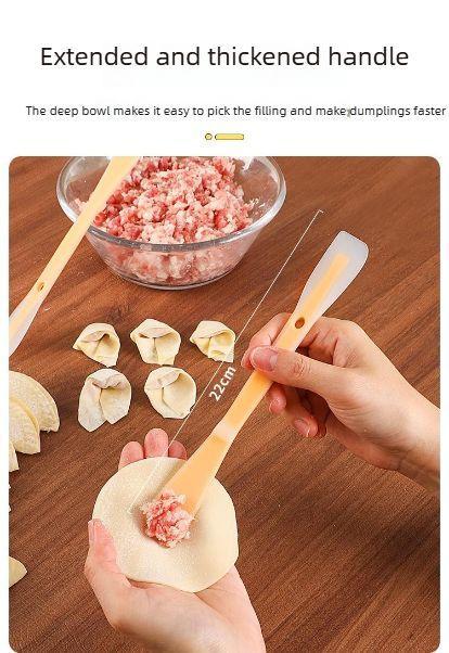2PCS Multifunctional double-headed dumpling and wonton scraper, silicone meat filling tool, household kitchen all-in-one jam maker