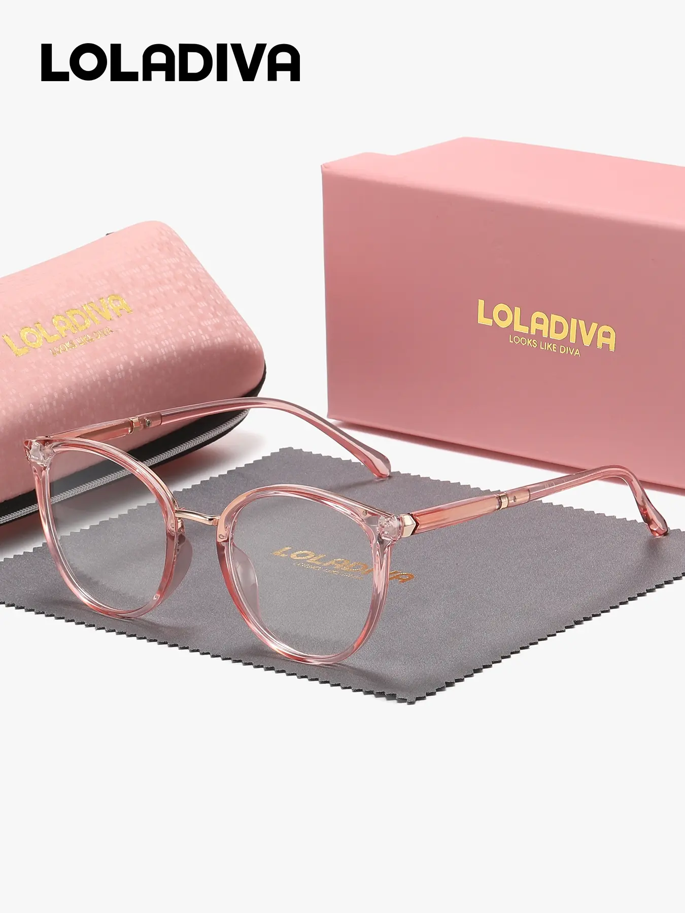 LOLADIVA 1 Piece Unisex Soft And Aesthetic Beauty Full Frame Plaon Glasses Lightness Square Circular Frame Plaon Glasses