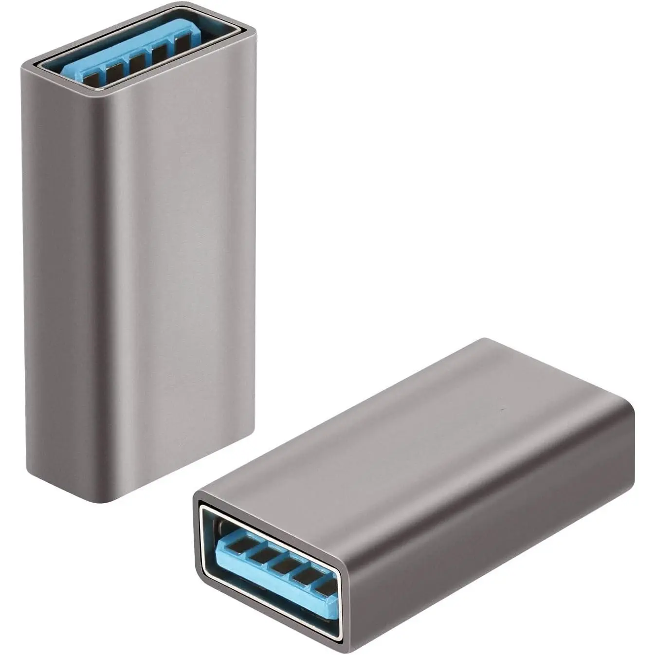 USB Coupler 2 Pack,  Shell USB 3.0 Type-A Female to Female Extension Adapter Connector, Support 5Gbps Data Transfer and  Charge for Connecting Extension Two USB-A Male Ends