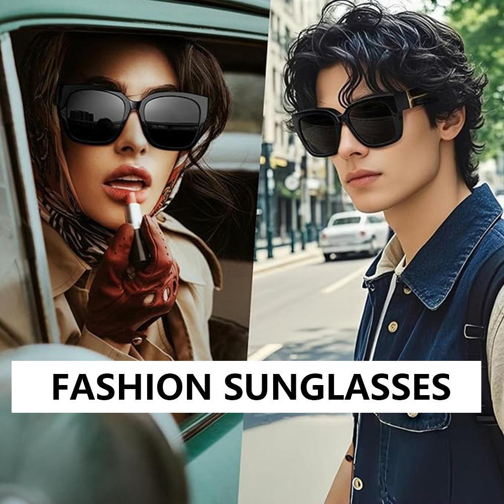 [FitOver Sunglasses]Polarized Sunglasses for Women and Men, Oversized Square UV400 Protection Sunglasses, Comfortable Wear Over Glasses for Driving Cycling Fishing
