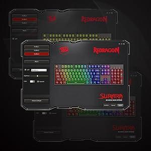 Redragon K582 SURARA RGB LED Backlit Mechanical Gaming Keyboard with 104 Keys-Linear and Quiet-Red Switches