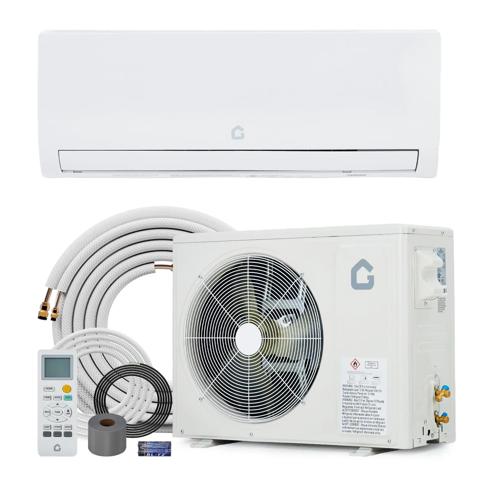 9000 BTU Ductless Mini Split Air Conditioner & Heater , 19 SEER2, Wall Mounted, WiFi&Alexa Enabled, Self-Cleaning, Remote & Installation Kit Included